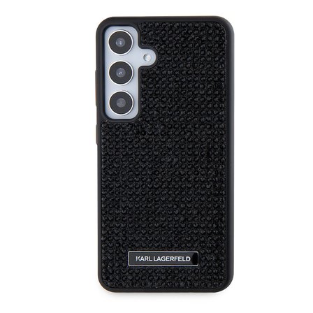 Samsung Galaxy S24 Plus Kılıf Karl Lagerfeld Taşlı Metal Logo Orjinal Lisanslı Kapak