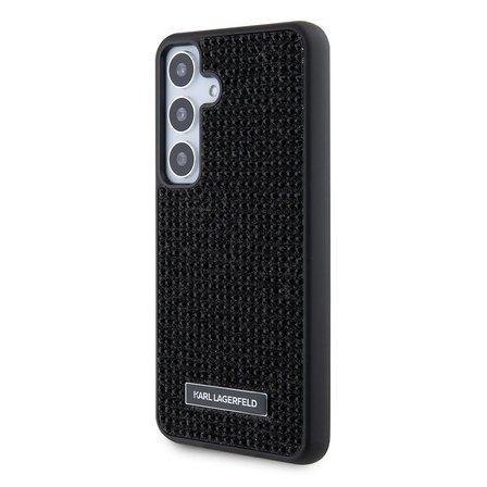 Samsung Galaxy S24 Plus Kılıf Karl Lagerfeld Taşlı Metal Logo Orjinal Lisanslı Kapak