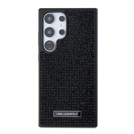 Samsung Galaxy S24 Ultra Kılıf Karl Lagerfeld Taşlı Metal Logo Orjinal Lisanslı Kapak