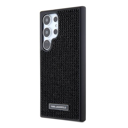 Samsung Galaxy S24 Ultra Kılıf Karl Lagerfeld Taşlı Metal Logo Orjinal Lisanslı Kapak