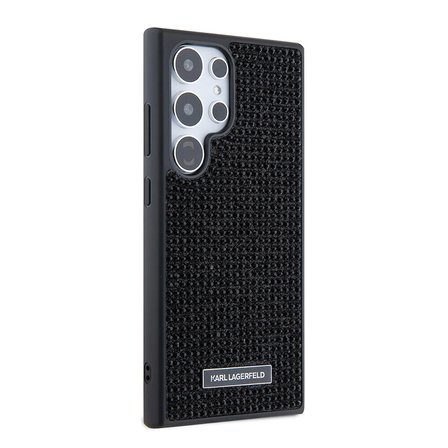 Samsung Galaxy S24 Ultra Kılıf Karl Lagerfeld Taşlı Metal Logo Orjinal Lisanslı Kapak