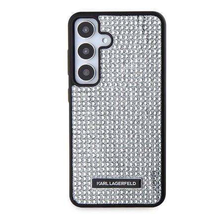 Samsung Galaxy S24 Kılıf Karl Lagerfeld Taşlı Metal Logo Orjinal Lisanslı Kapak