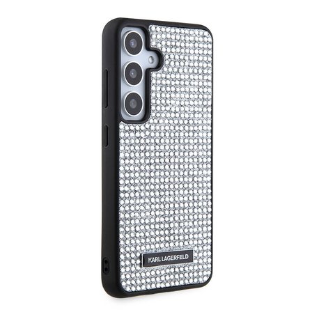 Samsung Galaxy S24 Kılıf Karl Lagerfeld Taşlı Metal Logo Orjinal Lisanslı Kapak
