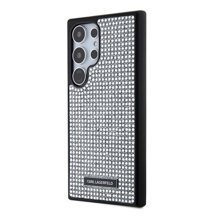 Samsung Galaxy S24 Ultra Kılıf Karl Lagerfeld Taşlı Metal Logo Orjinal Lisanslı Kapak