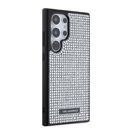 Samsung Galaxy S24 Ultra Kılıf Karl Lagerfeld Taşlı Metal Logo Orjinal Lisanslı Kapak