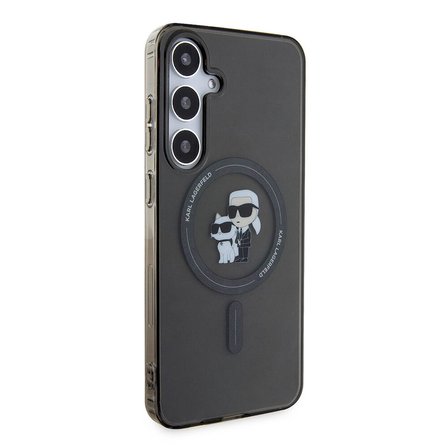 Samsung Galaxy S24 Plus Kılıf Karl Lagerfeld Orjinal Lisanslı M-safe Şarj Özellikli Karl & Choupette IML Baskılı Kapak