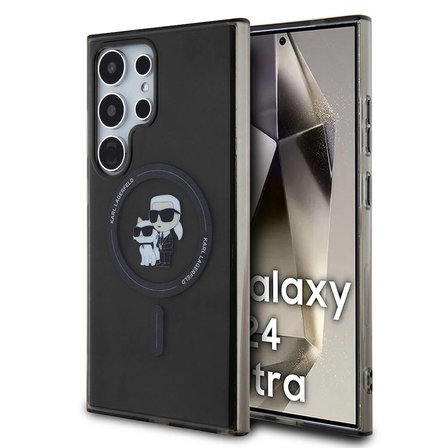 Samsung Galaxy S24 Ultra Kılıf Karl Lagerfeld Orjinal Lisanslı M-safe Şarj Özellikli Karl & Choupette IML Baskılı Kapak