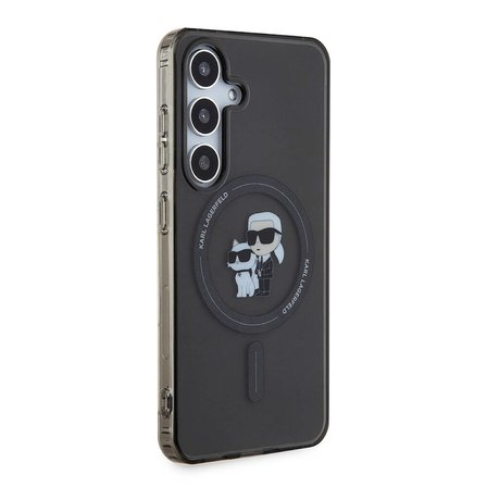 Samsung Galaxy S24 Kılıf Karl Lagerfeld Orjinal Lisanslı M-safe Şarj Özellikli Karl & Choupette IML Baskılı Kapak