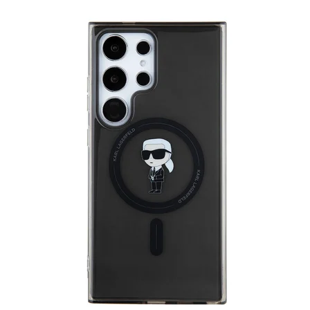Samsung Galaxy S24 Ultra Kılıf Karl Lagerfeld Orjinal Lisanslı M-safe Şarj Özellikli Karl Head IML Baskılı Kapak