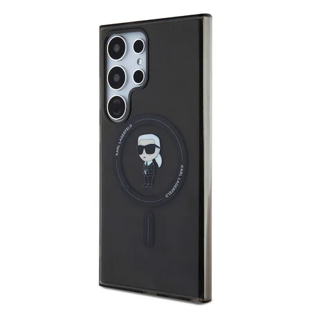 Samsung Galaxy S24 Ultra Kılıf Karl Lagerfeld Orjinal Lisanslı M-safe Şarj Özellikli Karl Head IML Baskılı Kapak
