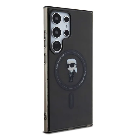 Samsung Galaxy S24 Ultra Kılıf Karl Lagerfeld Orjinal Lisanslı M-safe Şarj Özellikli Karl Head IML Baskılı Kapak