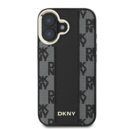 Apple iPhone 16 Plus Uyumlu Kılıf DKNY Orjinal Lisanslı Magsafe Şarj Özellikli 3D Yazılı Checkered Pattern Kapak