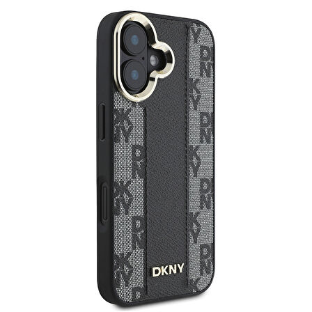 Apple iPhone 16 Plus Uyumlu Kılıf DKNY Orjinal Lisanslı Magsafe Şarj Özellikli 3D Yazılı Checkered Pattern Kapak