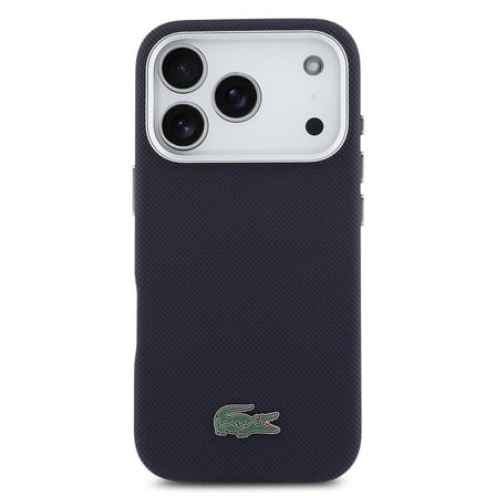 Lacoste iPhone 17 Pro Kılıf Lacivert MagSafe Pike Desenli
