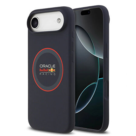 Apple iPhone 17 Air Kılıf Redbull Orjinal Lisanslı M-safe Şarj Özellikli Kırmızı Halka ve Logo Silikon Kapak