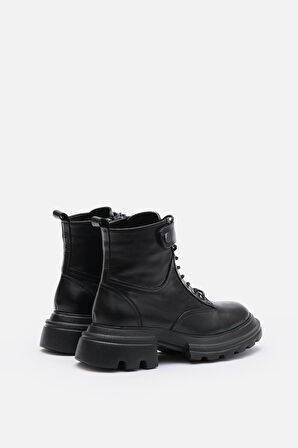 Bronk Kadın Siyah Gerçek Deri Postal Bot