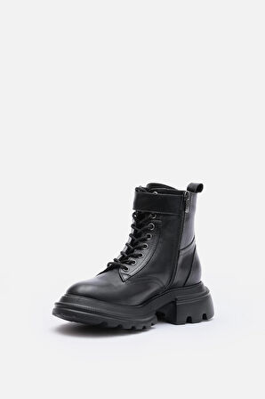 Bronk Kadın Siyah Gerçek Deri Postal Bot