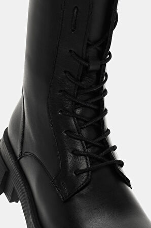 Alia Kadın Siyah Gerçek Deri Postal Bot