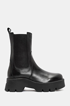 Roslyn Kadın Siyah Gerçek Deri Chelsea Bot