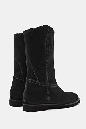 Adel Kadın Siyah Gerçek Süet Deri Bot