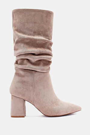 Luna Kadın Vizon Sivri Burun Kalın Topuklu Çizme