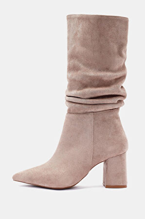 Luna Kadın Vizon Sivri Burun Kalın Topuklu Çizme