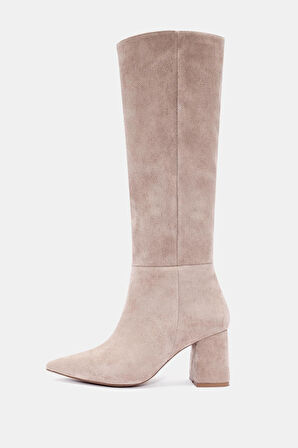 Lopez Kadın Vizon Kalın Sivri Burun Kalın Topuklu Çizme