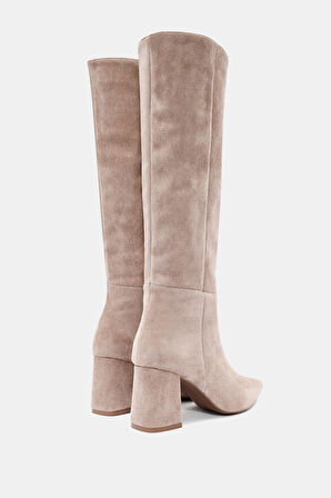 Lopez Kadın Vizon Kalın Sivri Burun Kalın Topuklu Çizme