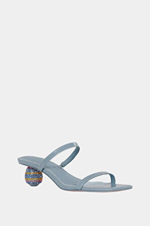 The Loma  Kadın Mavi Taşlı Topuklu Terlik