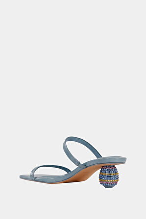 The Loma  Kadın Mavi Taşlı Topuklu Terlik