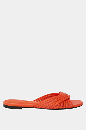 The Halie İnterwined Slide Kadın Kırmızı Çapraz Bantlı Terlik