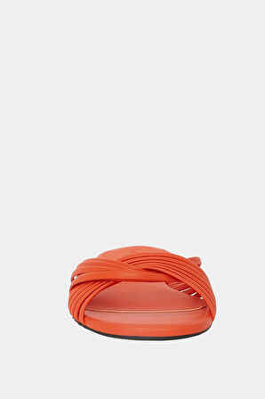 The Halie İnterwined Slide Kadın Kırmızı Çapraz Bantlı Terlik