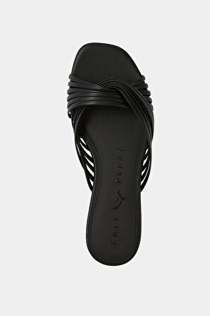 The Halie İnterwined Slide Kadın Siyah Çapraz Bantlı Terlik