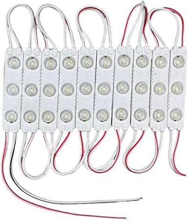 Beyaz 3 Ledli Kablolu Parmak Led 12 v 5 adet