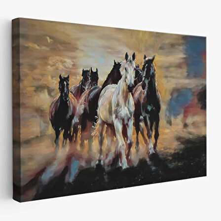 Koşan Atlar Dekoratif Duvar Tablosu-3670
