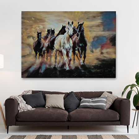 Koşan Atlar Dekoratif Duvar Tablosu-3670