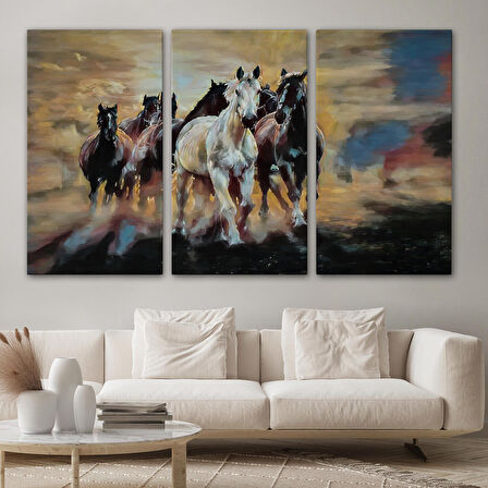 Koşan Atlar Dekoratif Duvar Tablosu-3670