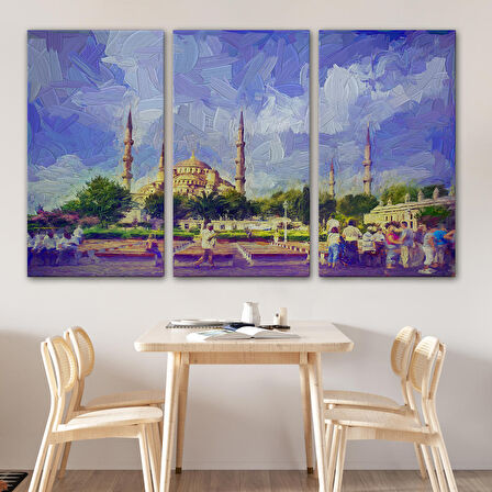 Sultan Ahmet Camii Yağlıboya Görünüm Dekoratif Kanvas Duvar Tablosu-3671