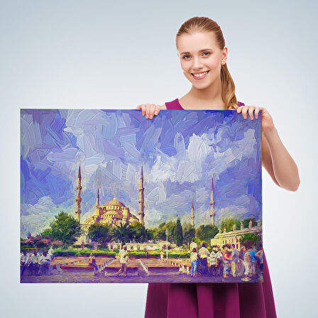 Sultan Ahmet Camii Yağlıboya Görünüm Dekoratif Kanvas Duvar Tablosu-3671