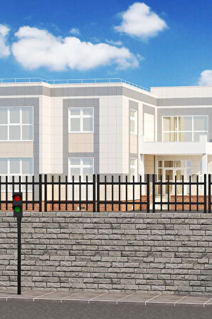Dekoratif Bahçe Çiti 1 Metre Duvar Çiti Metal Siyah Peyzaj Koruma