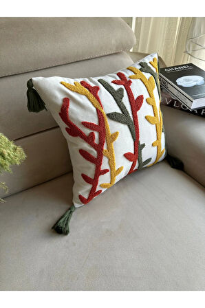 NİVEMESHOME DEKORATİF NAKIŞLI KIRLENT KILIFI 45X45