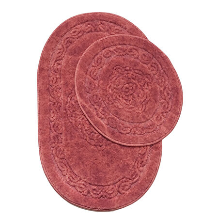 Damaks Oval Pamuklu 2 Li Banyo Paspası