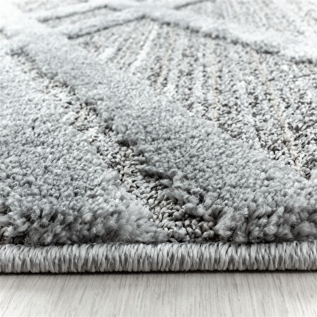 Modern Boho Tasarımı Gri Oturma Odası Halısı Salon Halısı Yumuşak Dokulu Toz Vermez Kolay Bakım 