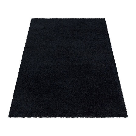 Peluş Halı Siyah Oturma Odası Halısı Salon Halısı Yatak Odası Uzun Tüylü Toz Vermez Kolay Bakım 