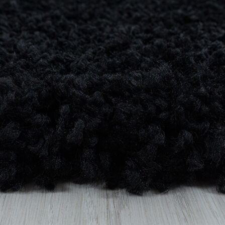 Peluş Halı Siyah Oturma Odası Halısı Salon Halısı Yatak Odası Uzun Tüylü Toz Vermez Kolay Bakım 