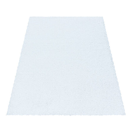 Peluş Halı Beyaz Oturma Odası Halısı Salon Uzun Tüylü Toz Vermez Kolay Bakım 