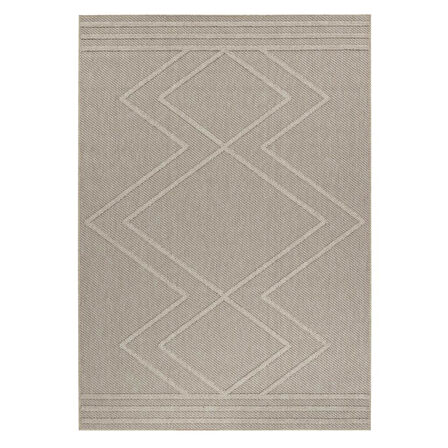 İskandinav Tasarım Bej Teras Halısı Balkon Halısı Bahçe Halısı Hava Koşullarına Uygun Jut Halı 