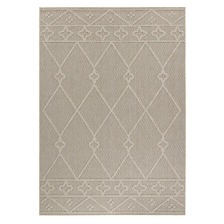 İskandinav Tasarım Bej Teras Halısı Balkon Halısı Bahçe Halısı Hava Koşullarına Uygun Jut Halı 