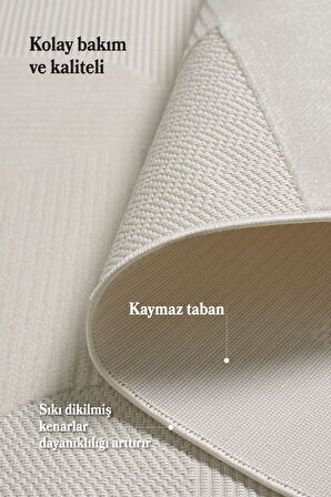 Özel Tasarım Krem Renk Sisal Halı Oturma Odası Salon Halısı Kolay Temizlenebilir Kaymaz Taban Halı