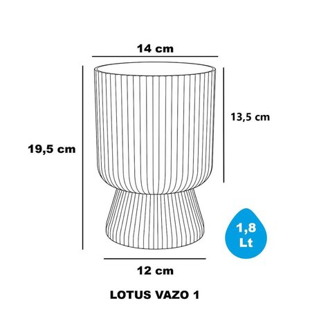 Omnipazar SO-LTSA01 Lotus Ayaklı Plastik Vazo Çiçek Saksı 1.8 Litre No: 1 